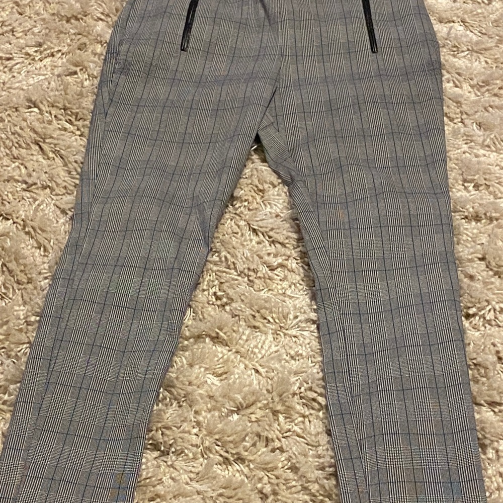 Ladies stylish  plaid slacks.